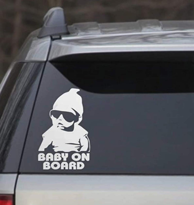 Decaltor Funny Car Window Laptop Vinyl Decal Baby on Board Hangover Sign Sticker, Size 5''